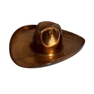 Gregorian Copper Cowboy Hat Ashtray Western Decor 5.5" x 4.75" Collectible Vinta